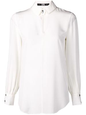 Karl Lagerfeld slit longsleeved blouse - White Karl Lagerfeld slit longsleeved blouse - White