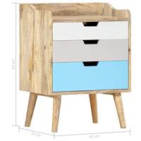 Nachtkastje 47x35x63 cm massief mangohout - thumbnail