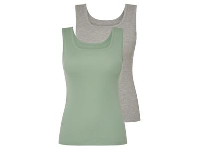 esmara 2 dames tops (Grijs/groen, XS (32/34))