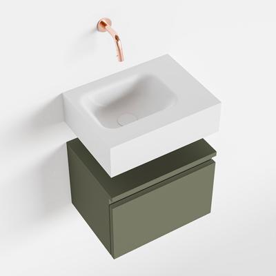 MONDIAZ ANDOR 40cm toiletmeubel army. LEX 40cm wastafel talc links geen kraangat MONDIAZ ANDOR 40cm toiletmeubel army. LEX 40cm wastafel talc links geen kraangat