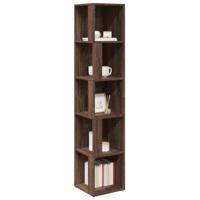 Hoekkast 33x33x164,5 cm bewerkt hout bruin eikenkleur - thumbnail