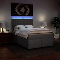 Boxspring met matras kunstleer grijs 140x200 cm - thumbnail
