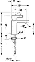 Wastafelkraan Duravit D-Neo Mengkraan Eengreeps 5x15.4x16.5 cm Chroom Duravit - thumbnail