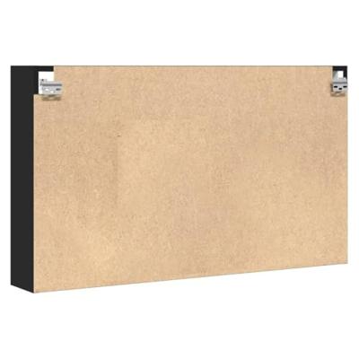 Vitrinekast 100x15x58 cm bewerkt hout zwart