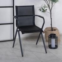 Nohr Tuinstoel 'Kinzie' Stapelbaar, kleur Zwart - thumbnail