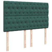 Boxspring met matras fluweel donkergroen 160x200 cm - thumbnail