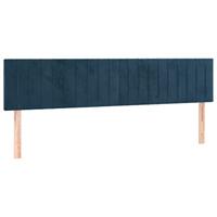 Boxspring met matras fluweel donkerblauw 160x200 cm - thumbnail