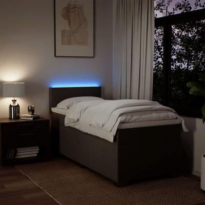 Boxspring met matras stof lichtgrijs 140x190 cm - thumbnail