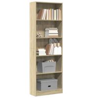 Boekenkast 60x24x176 cm bewerkt hout sonoma eikenkleurig - thumbnail