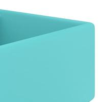 Wastafel met overloop vierkant 41x41 cm keramiek mat lichtgroen - thumbnail