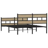 Bedframe zonder matras metaal sonoma eikenkleurig 140x190 cm - thumbnail