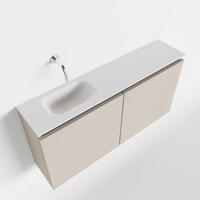 MONDIAZ TURE 100cm toiletmeubel linen. EDEN wastafel talc links geen kraangat - thumbnail