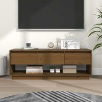 Tv-meubel 110,5x34x40 cm massief grenenhout honingbruin - thumbnail