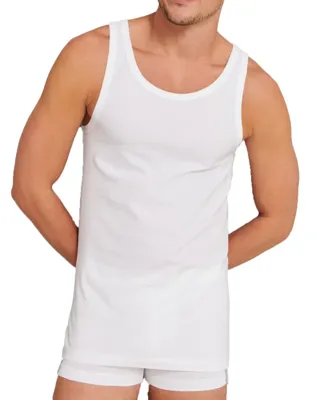 Extra lang heren hemd - singlet - wit - Onderhemd mannen - 100% katoen