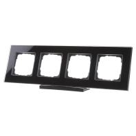 Gira Esprit afdekraam 4-voudig zwart glas rechte hoeken 021405