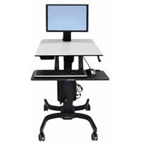Ergotron WorkFit-C Mobiel zit/sta PC-werkstation 1-voudig 25,4 cm (10) - 61 cm (24) Zwart, Grijs In hoogte verstelbaar, Toetsenbordhouder, Kantelbaar, - thumbnail