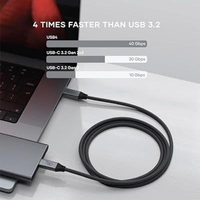 Satechi USB4 pro naar USB-C kabel (1.2m/240W) - Black - thumbnail