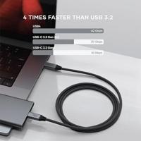 Satechi ST-YU4120M USB-C-kabel USB 4.0 USB-C 1.20 m Zwart, Zilver - thumbnail