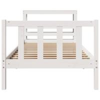 Bedframe zonder matras massief grenenhout wit 200x200 cm - thumbnail