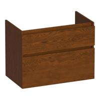 Brauer Delight - Onderkast - 80 cm - met 2 Softclose Lades Greeploos en 1 Sifon Uitsparing - Lamellen Eiken Bruin - thumbnail