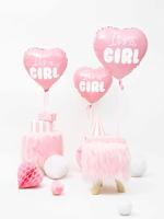 Folieballon Hart licht pink It's a girl 45cm - thumbnail