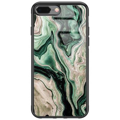iPhone 8 Plus/7 Plus glazen hardcase - Green waves