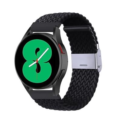 By Qubix - Compatible met Garmin Forerunner 255 - Braided nylon bandje - Zwart - Compatible Garmin bandje - Bandbreedte: 22mm