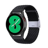 By Qubix - Compatible met Garmin Forerunner 255 - Braided nylon bandje - Zwart - Compatible Garmin bandje - Bandbreedte: 22mm - thumbnail