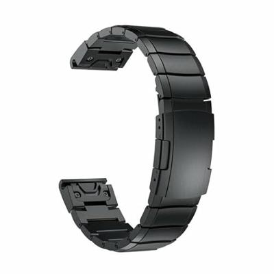 By Qubix - Stainless steel schakelband - Zwart - Compatible met Garmin Tactix 8-51mm - Compatible Garmin bandje