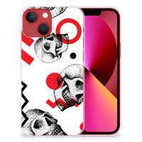 Silicone Back Case Apple iPhone 13 Skull Red - thumbnail