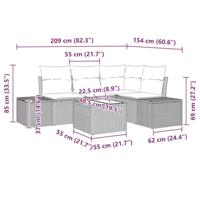 Tuinbankenset met opslag Bruin en Crème poly rattan - thumbnail