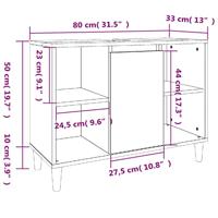 Wastafelkast 80x33x60 cm bewerkt hout wit - thumbnail