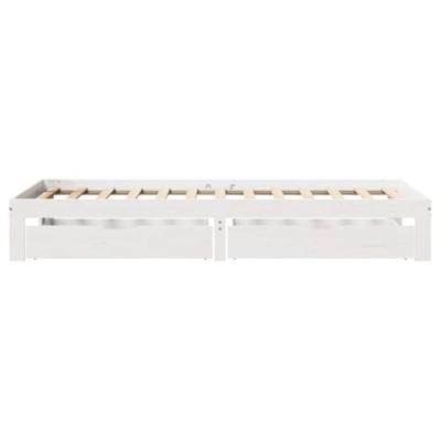Bedframe met lades massief grenenhout wit 75x190 cm