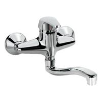 Keukenkraan Tres ECO | Wandmontage | 360° Draaibaar | Mengkraan | 1-hendel | Rond | Chroom - thumbnail