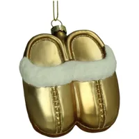 Kersten Ornament knusse pantoffels glas beige 10cm - thumbnail