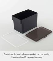 YAMAZAKI 5612 TOWER Pet Food Container (3,5 KG), zwart, ABS-hars/siliconen, minimalistisch, 30 x 19,7 x 19,2 cm - thumbnail