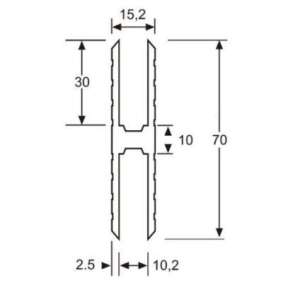 Adam Hall Aluminium H-profiel heavy duty 10mm Adam Hall Aluminium H-profiel heavy duty 10mm