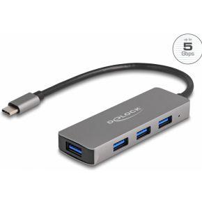 Delock 63173 USB-C (USB 3.2 Gen 1) multiport hub Zwart