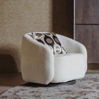 Tower Living Draaifauteuil 'Castro' Chenille, kleur Pearl - thumbnail