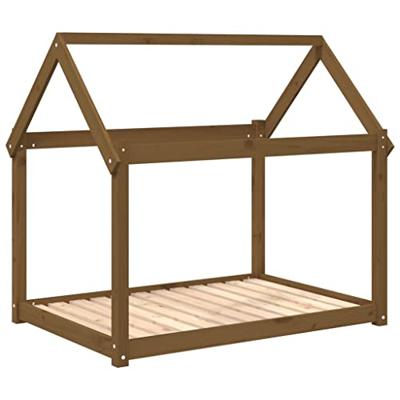 VidaXL Hondenmand 111x80x100 cm massief grenenhout honingbruin VidaXL Hondenmand 111x80x100 cm massief grenenhout honingbruin