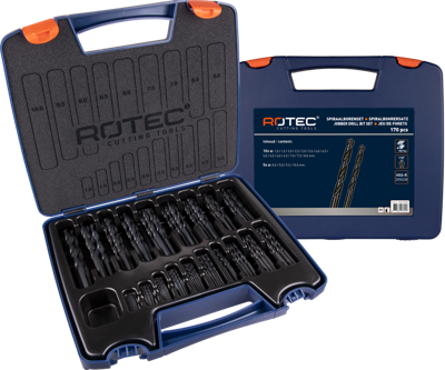 Rotec Spiraalborenset 1-10x0.5mm hss 170-delig Rotec Spiraalborenset 1-10x0.5mm hss 170-delig