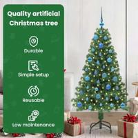 VidaXL Kunstkerstboom groen 150 cm pvc en staal en kunststof - thumbnail