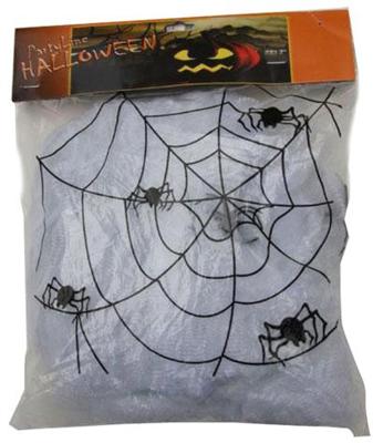 Decoratie Spinnenweb 100g + 4 spinnen