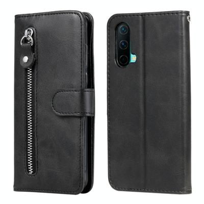 Voor OnePlus Nord CE 5G Fashion Calf Texture Rits Horizontale Flip Leren Case met Stand & Kaart Slots & Portemonnee Functie (Zwart)