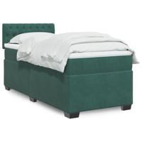 Boxspring met matras fluweel donkergroen 80x200 cm - thumbnail