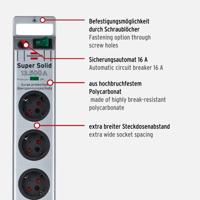 Brennenstuhl 1153340318 Overspanningsveilige stekkerdoos Zilver Randaarde stekker 1 stuk(s) - thumbnail