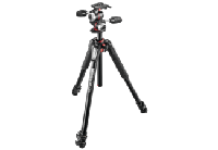 Manfrotto Trípode de Aluminio de 3 Secciones con Cabeza de 3 Vías, Kit de Accesorios de Fotografía Profesional, Trípode de Cámara con Cabezal - thumbnail