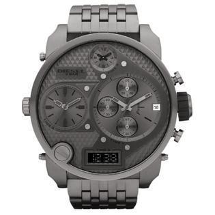 Diesel heren DZ7247 &apos;Mr Daddy&apos; grijs oversized chronograaf roestvrij stalen horloge