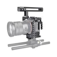 YELANGU CA7 YLG0908A handvat video camera kooi stabilisator voor Sony A7K & A7X & A73 & A7S & A7R & A7RII & A7SII (zwart) - thumbnail
