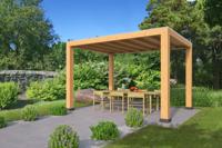 Tuindeco Renesse overkapping 400x313 cm basis incl. schroefpakket vuren Red class wood geïmpregneerd - Bouwpakket- Plat dak- Geïmpregneerd vurenhout- Tuindeco - thumbnail